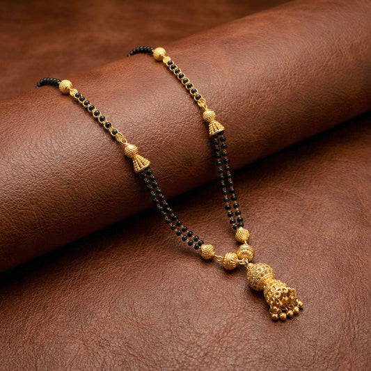 Gold Plated Mangalsutra Elegant Daily Wear Necklace – 18 Inch