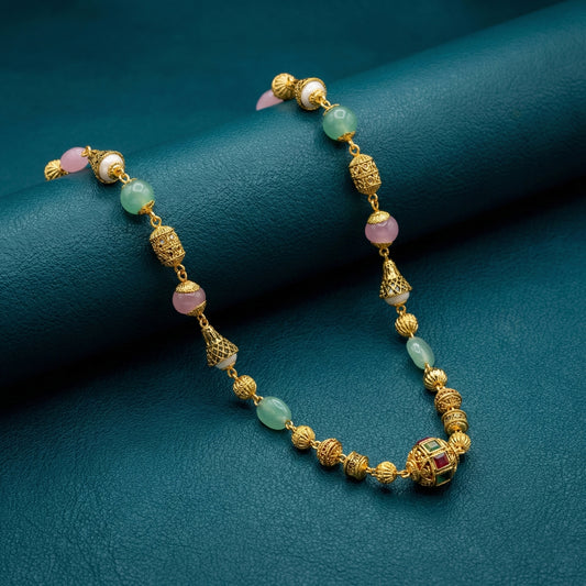 Gold Plated Mala Necklace Elegant Daily Wear Jewelry
