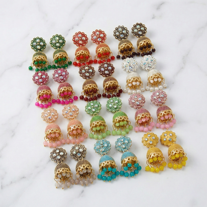 Earrings Combo Set for Women – Pack of 12 Multicolor Designer Earrings | Party & Daily Wear