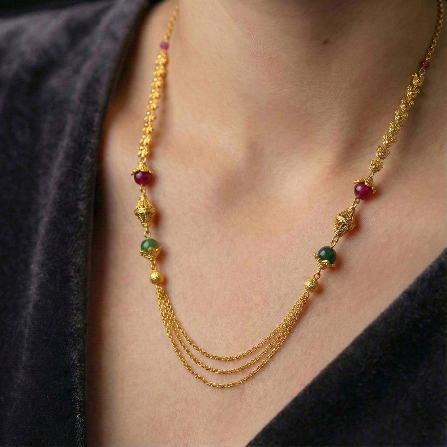 Minimal Mala Necklace Lightweight Everyday Fashion Jewelry