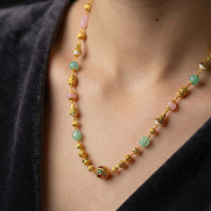 Gold Plated Mala Necklace Elegant Daily Wear Jewelry