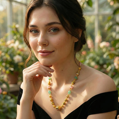 Gold Plated Mala Necklace Elegant Daily Wear Jewelry