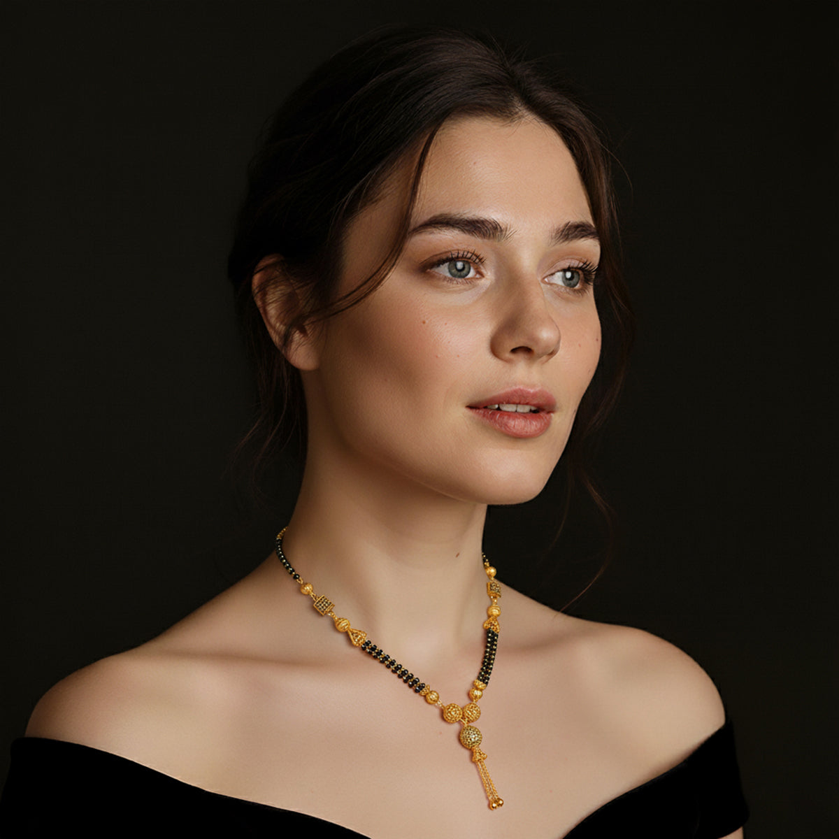 Black Beads Mangalsutra Premium Traditional Necklace for Women