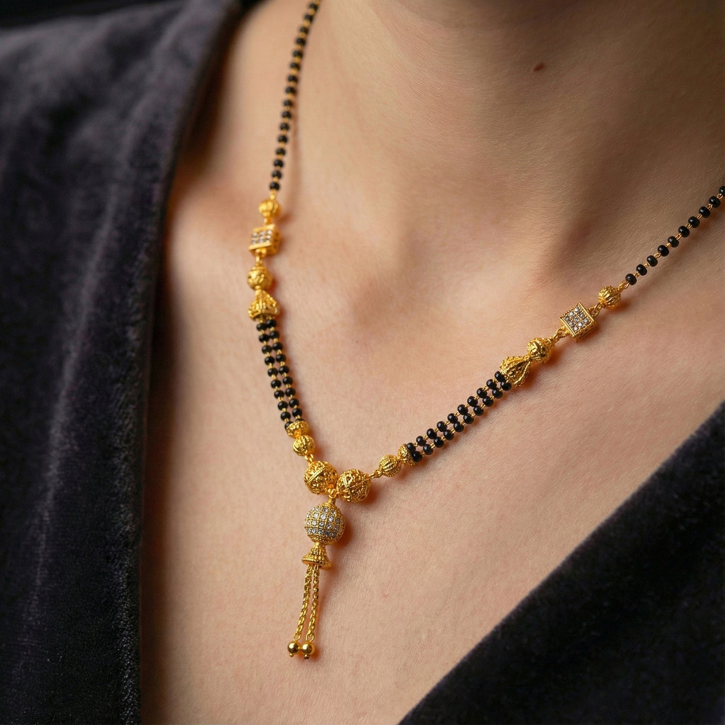 Black Beads Mangalsutra Premium Traditional Necklace for Women