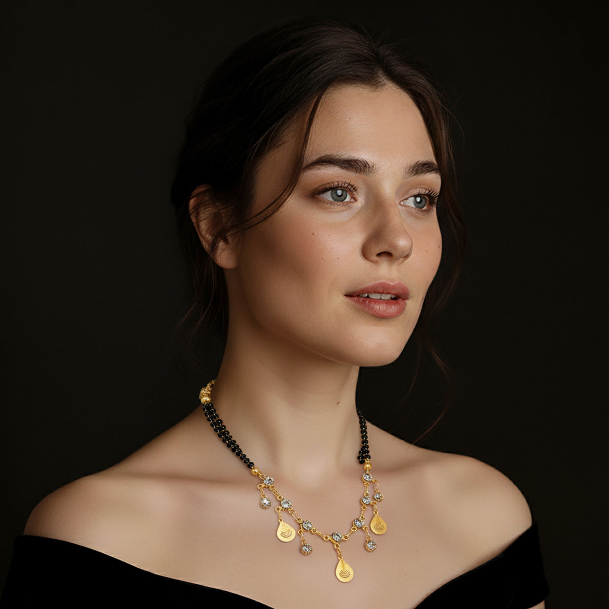 Gold Plated Mangalsutra Lightweight Daily Wear Jewelry