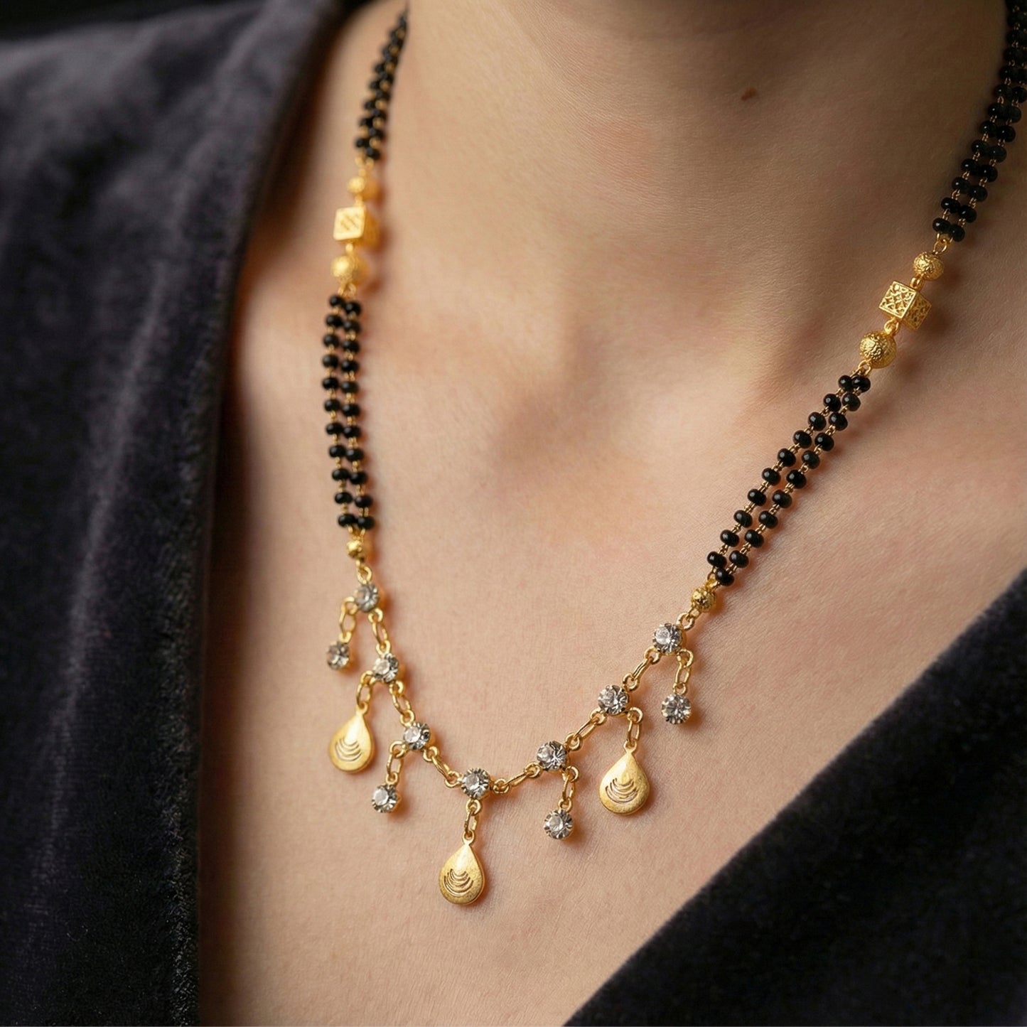 Gold Plated Mangalsutra Lightweight Daily Wear Jewelry