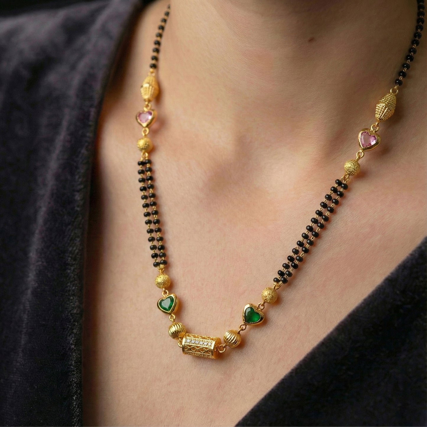 Gold Plated Mangalsutra Minimal Modern Necklace – 18 Inch