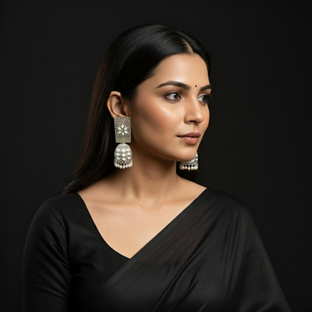 SYBAA Premium Gold-Plated Jhumka Earrings | Korean & Ethnic Fusion Trend 2026