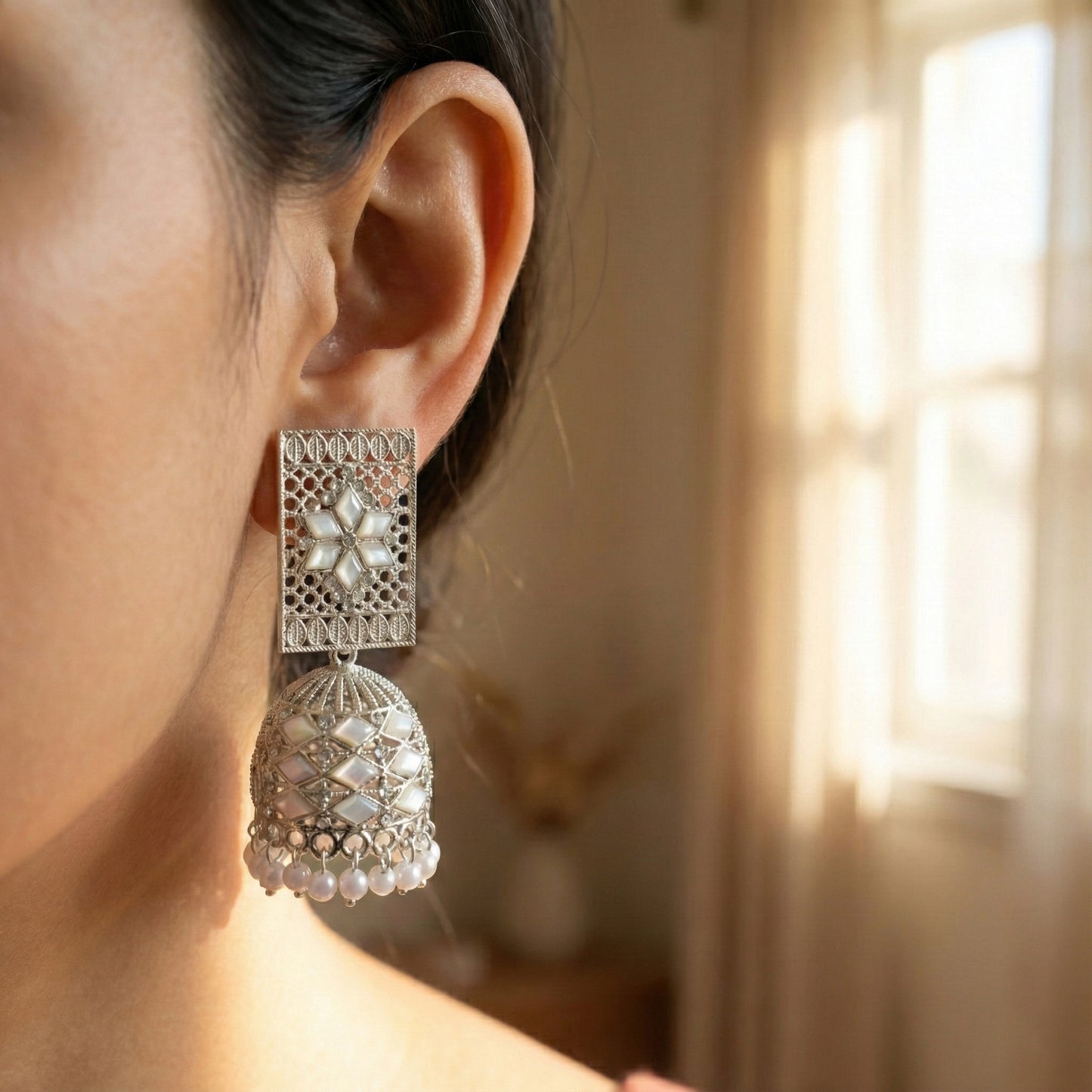 SYBAA Premium Gold-Plated Jhumka Earrings | Korean & Ethnic Fusion Trend 2026